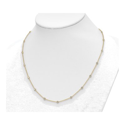 14K Yellow Gold 1 1/3 ct tw Lab-Grown Diamond Station Necklace – view 4