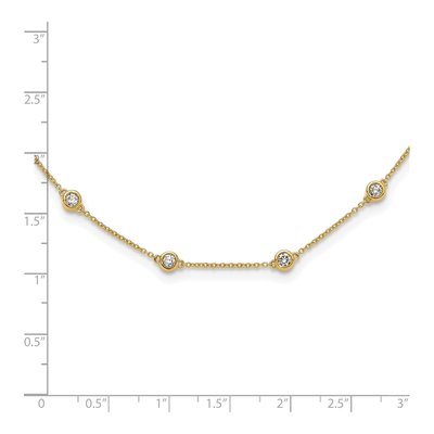 14K Yellow Gold 1 1/3 ct tw Lab-Grown Diamond Station Necklace – view 7