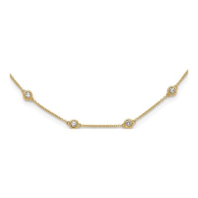 14K Yellow Gold 1 1/3 ct tw Lab-Grown Diamond Station Necklace
