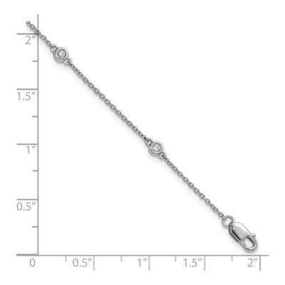 14K White Gold 1/10 ct tw Diamond Bezel Cable Bracelet – view 4