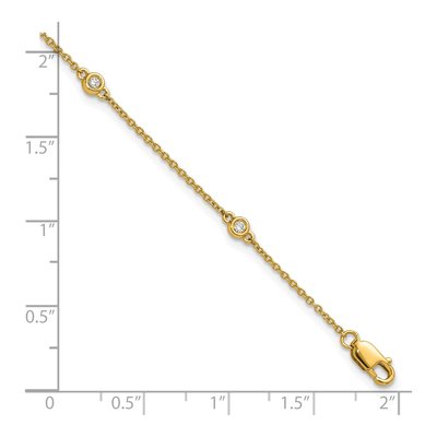14K Yellow Gold 1/10 ct tw Diamond Bezel Cable Bracelet – view 4