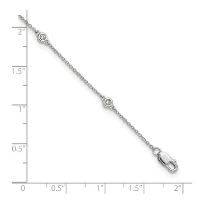 14K White Gold 1/8 ct tw Diamond Station Anklet – view 6