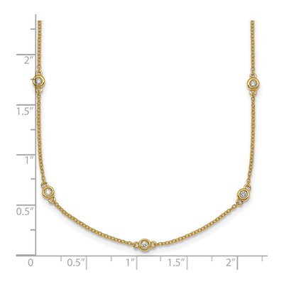 14K Yellow Gold 1/5 ct tw Diamond 13-Station 16-Inch Necklace – view 3