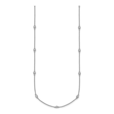 14K White Gold 1/4 ct tw Diamond Station Necklace – view 2