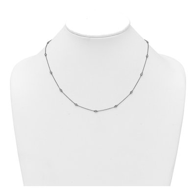 14K White Gold 1/4 ct tw Diamond Station Necklace – view 3