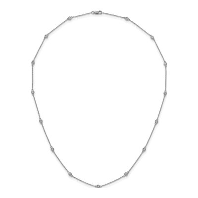 14K White Gold 1/4 ct tw Diamond Station Necklace – view 4