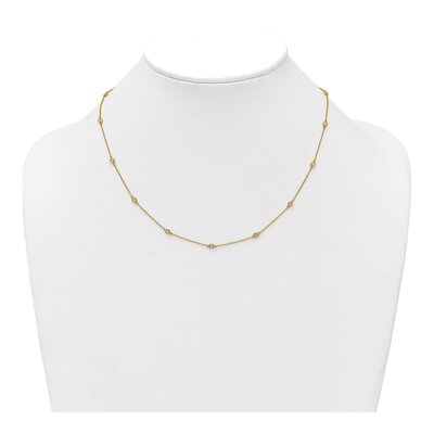 14K Yellow Gold 1/4 ct tw Diamond Station Necklace – view 3