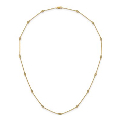 14K Yellow Gold 1/4 ct tw Diamond Station Necklace – view 4