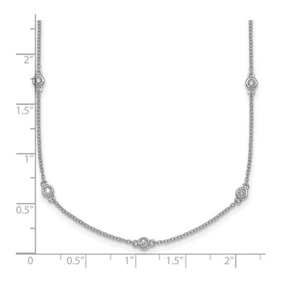 14K White Gold 1/3 ct tw Diamond Station Necklace – view 3
