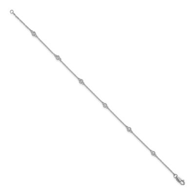 14K White Gold 1/10 ct tw Diamond Bezel Station Bracelet – view 2