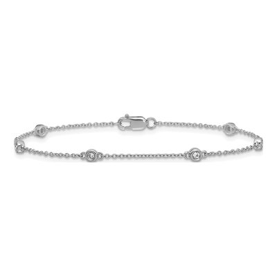 14K White Gold 1/10 ct tw Diamond Bezel Station Bracelet – view 3