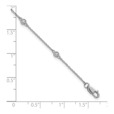14K White Gold 1/10 ct tw Diamond Bezel Station Bracelet – view 5