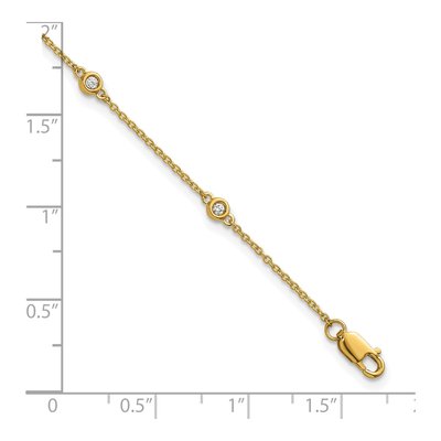14K Yellow Gold 1/10 ct tw Diamond Bezel Station Bracelet – view 5
