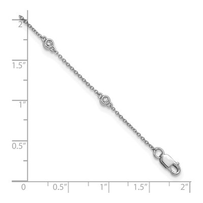 14K White Gold 1/8 ct tw Diamond Station Anklet – view 6