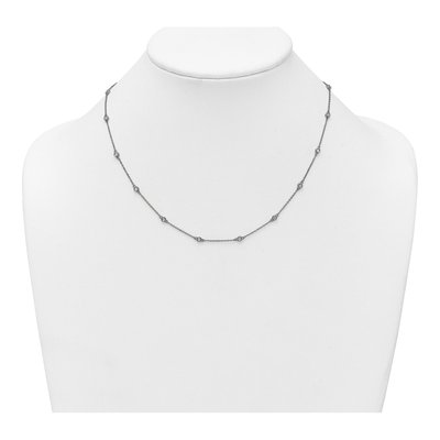 14K White Gold 1/3 ct tw Diamond Bezel Station Necklace – view 3
