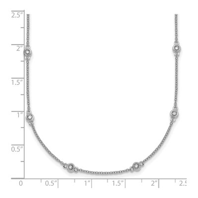 14K White Gold 1/3 ct tw Diamond Bezel Station Necklace – view 5