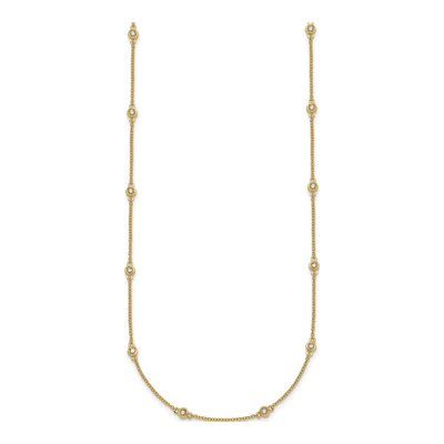 14K Yellow Gold 1/3 ct tw Diamond 18-Station Cable Necklace – view 2