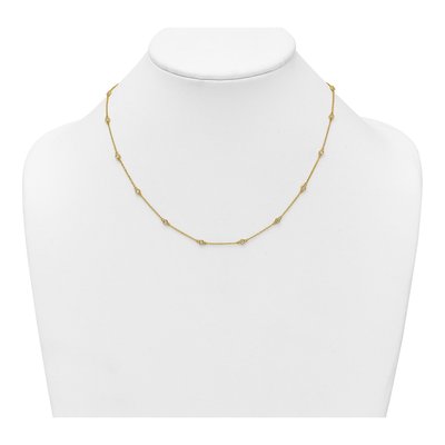 14K Yellow Gold 1/3 ct tw Diamond 18-Station Cable Necklace – view 3
