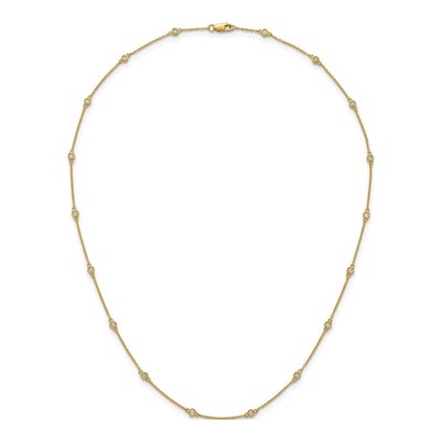 14K Yellow Gold 1/3 ct tw Diamond 18-Station Cable Necklace – view 4