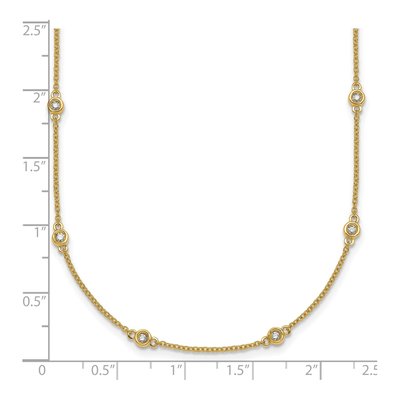 14K Yellow Gold 1/3 ct tw Diamond 18-Station Cable Necklace – view 5
