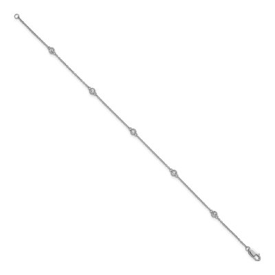 14K White Gold 1/8 ct tw Diamond Bezel Station Bracelet – view 2