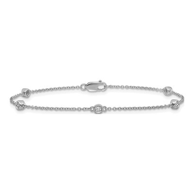 14K White Gold 1/8 ct tw Diamond Bezel Station Bracelet – view 3