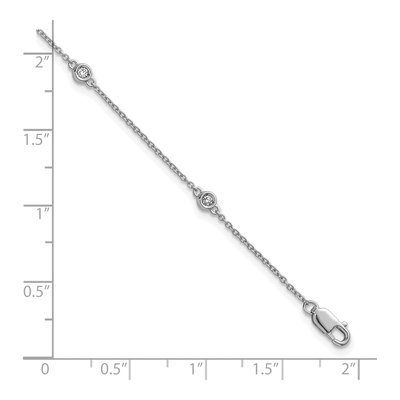 14K White Gold 1/8 ct tw Diamond Bezel Station Bracelet – view 5