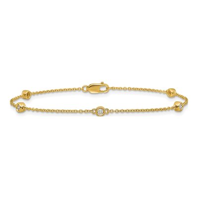 14K Yellow Gold 1/8 ct tw Diamond Bezel Station Bracelet – view 3