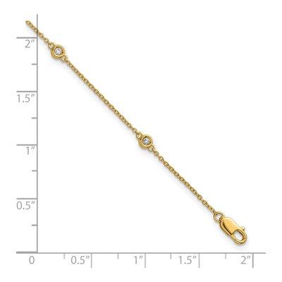 14K Yellow Gold 1/8 ct tw Diamond Bezel Station Bracelet – view 5