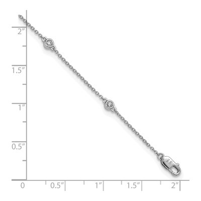 14K White Gold 1/6 ct tw Diamond Station Cable Anklet – view 6