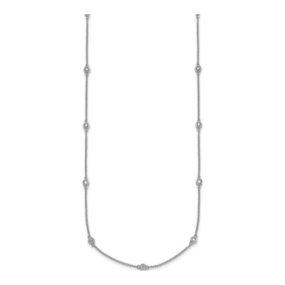 14K White Gold 1/3 ct tw Diamond 13-Station Necklace – view 2