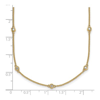 14K Yellow Gold 1/3 ct tw Diamond Station Necklace – view 3