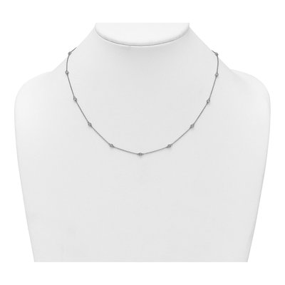 14K White Gold 3/8 ct tw Diamond Station Necklace – view 3