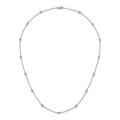14K White Gold 3/8 ct tw Diamond Station Necklace – view 4