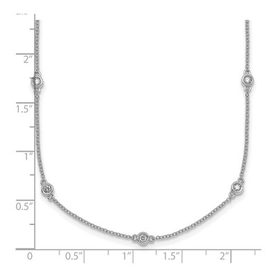 14K White Gold 3/8 ct tw Diamond Station Necklace – view 5
