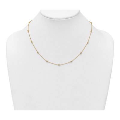 14K Yellow Gold 3/8 ct tw Diamond Station Necklace – view 3