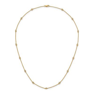 14K Yellow Gold 3/8 ct tw Diamond Station Necklace – view 4