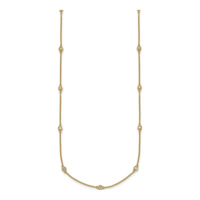 14K Yellow Gold 3/8 ct tw Diamond Station Necklace – view 2