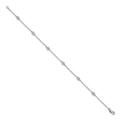 14K White Gold 1/6 ct tw Diamond Bezel Cable Bracelet – view 2