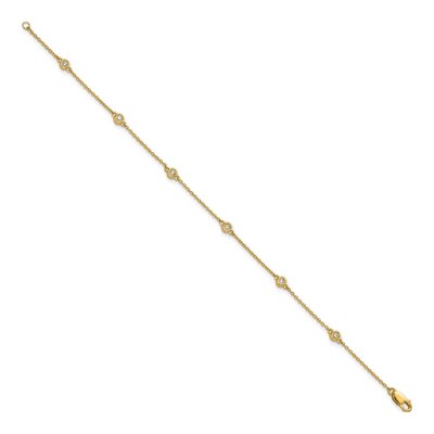 14K Yellow Gold 1/6 ct tw Diamond Cable Bracelet – view 2