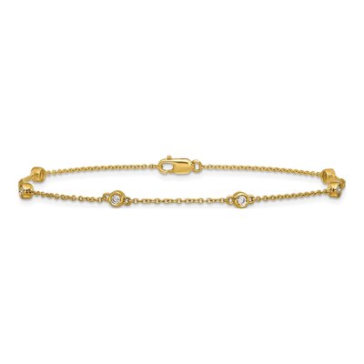 14K Yellow Gold 1/6 ct tw Diamond Cable Bracelet – view 3
