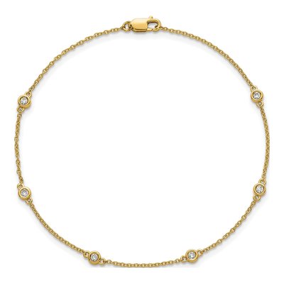 14K Yellow Gold 1/6 ct tw Diamond Cable Bracelet – view 4