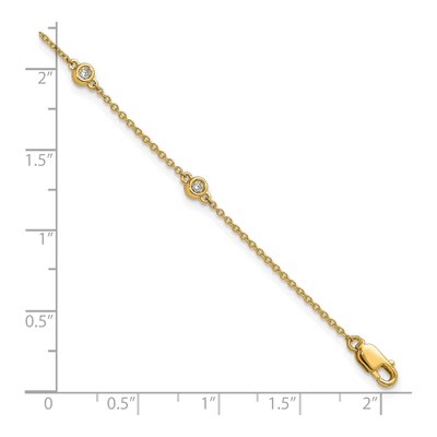 14K Yellow Gold 1/6 ct tw Diamond Cable Bracelet – view 5