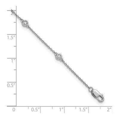 14K White Gold 1/5 ct tw Diamond Station Cable Anklet – view 6