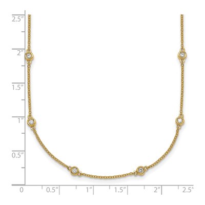 14K Yellow Gold 3/8 ct tw Diamond Bezel Station Necklace – view 3