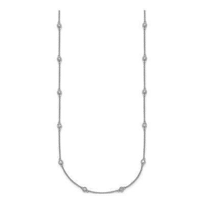 14K White Gold 1/2 ct tw Diamond Station Necklace – view 2
