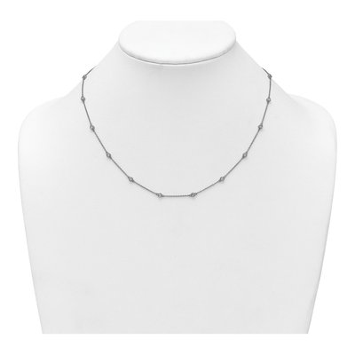 14K White Gold 1/2 ct tw Diamond Station Necklace – view 3