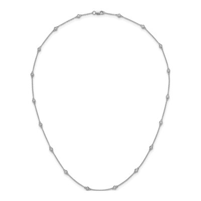 14K White Gold 1/2 ct tw Diamond Station Necklace – view 4