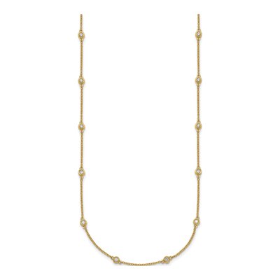 14K Yellow Gold 1/2 ct tw Diamond Station Necklace – view 2