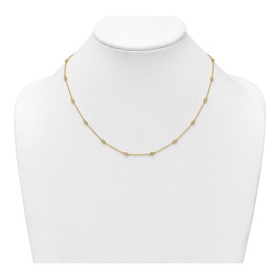 14K Yellow Gold 1/2 ct tw Diamond Station Necklace – view 3